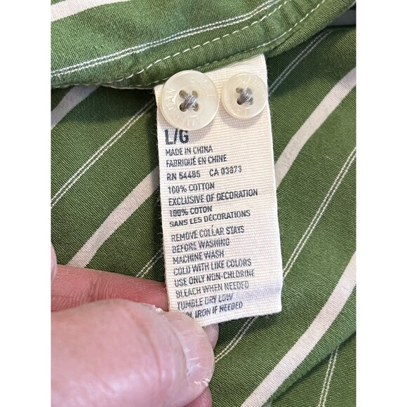 American Eagle Outfitters Men LG Button Down Long Sleeve Shirt Vtg Fit Striped - Picture 7 of 8